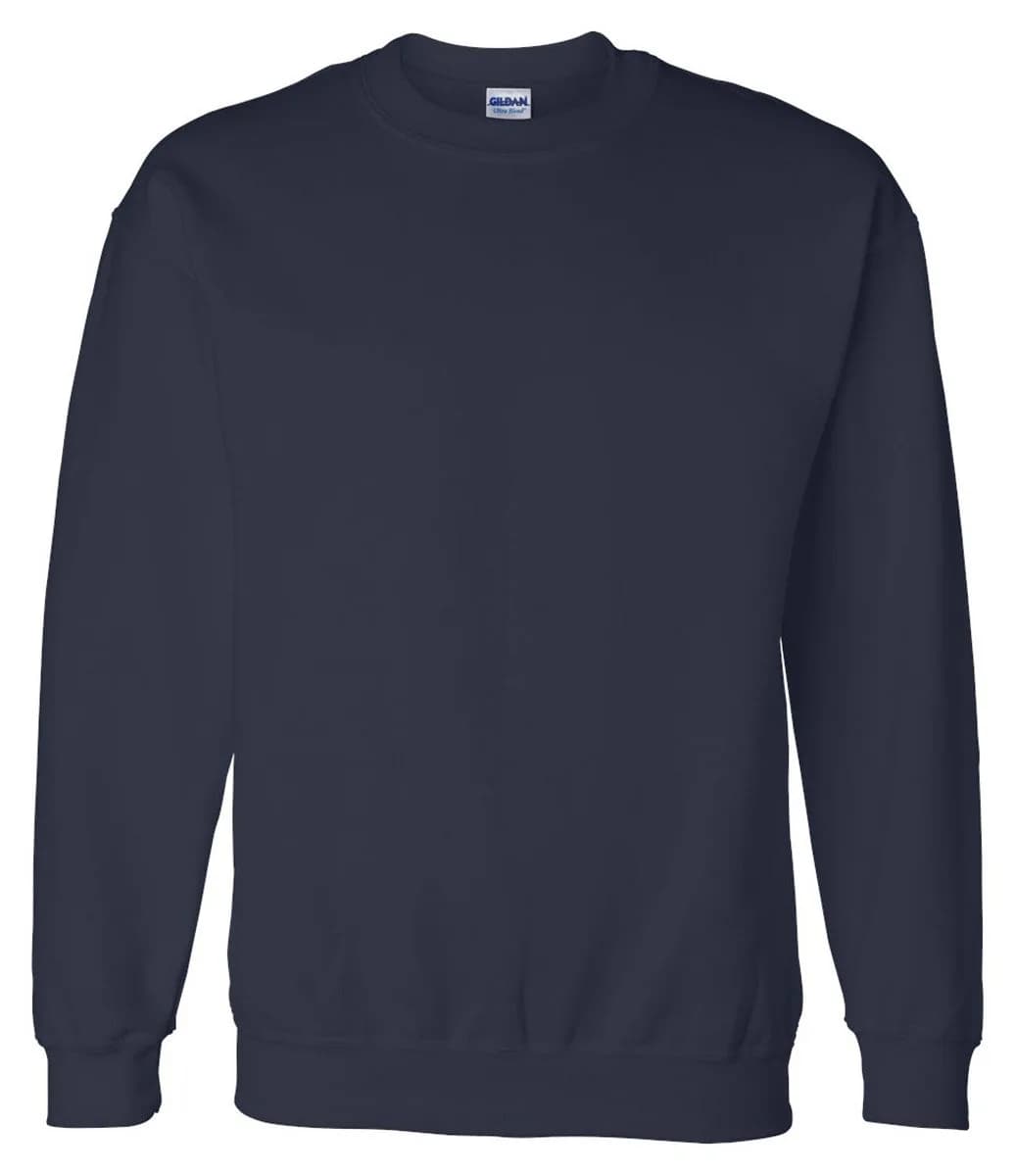 Gildan Crew Neck Sweatshirt 50% Cotton 50% Polyester | Moisture-Wicking, No-Pill Comfort — Navy