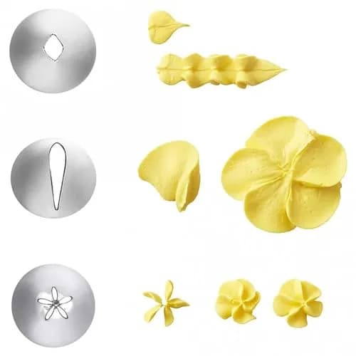 Wilton Decorating Tip Set with Leaf, Petal, and Flower Tips | Metal, 3-Piece thumbnail 4