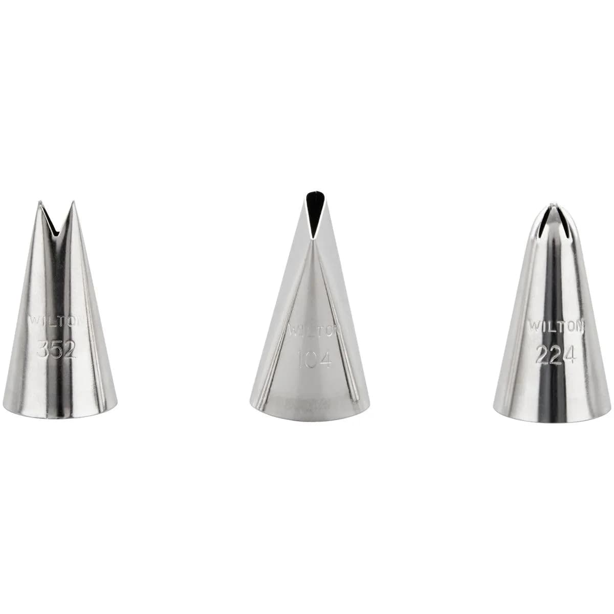 Wilton Decorating Tip Set with Leaf, Petal, and Flower Tips | Metal, 3-Piece - view 2