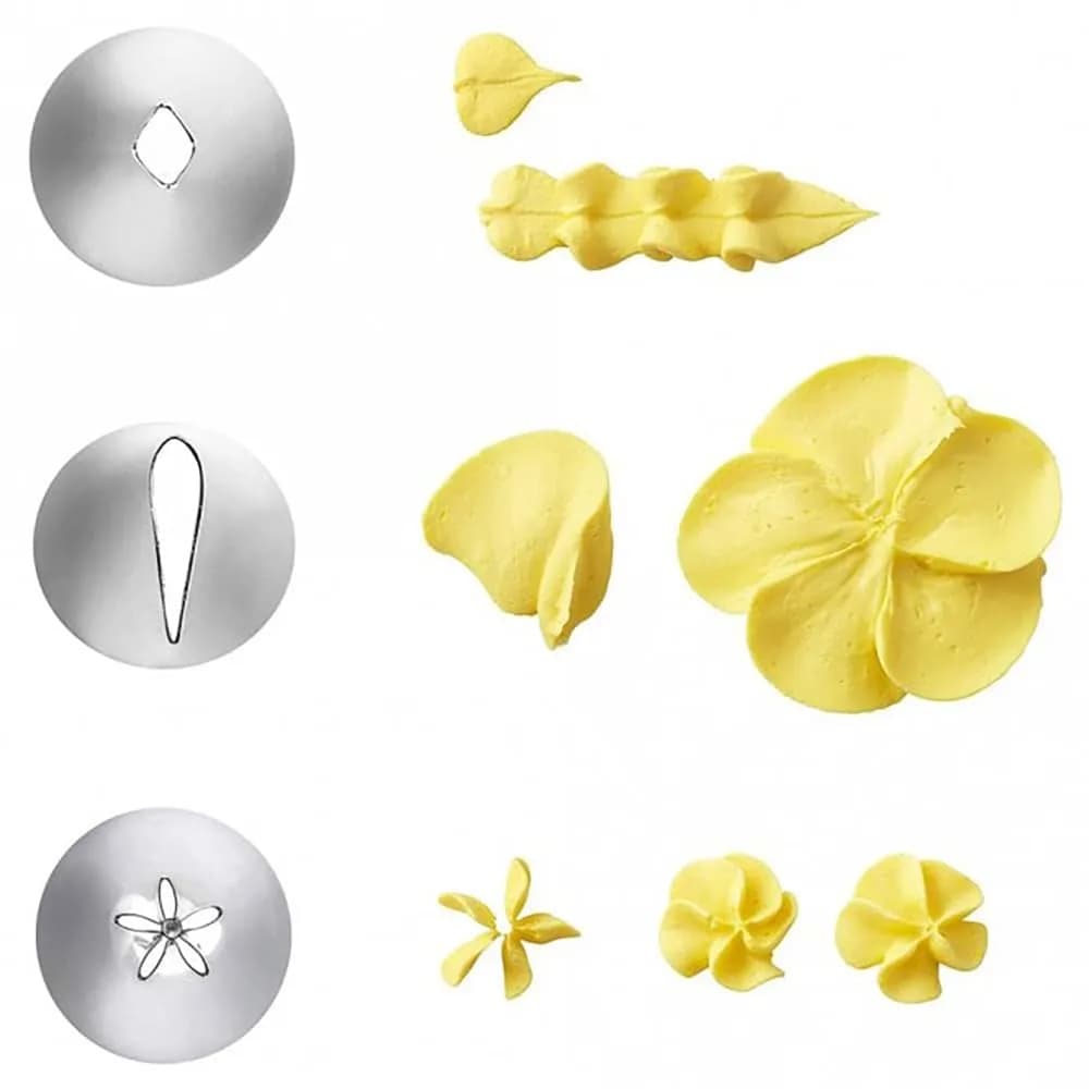 Wilton Decorating Tip Set with Leaf, Petal, and Flower Tips | Metal, 3-Piece - view 4