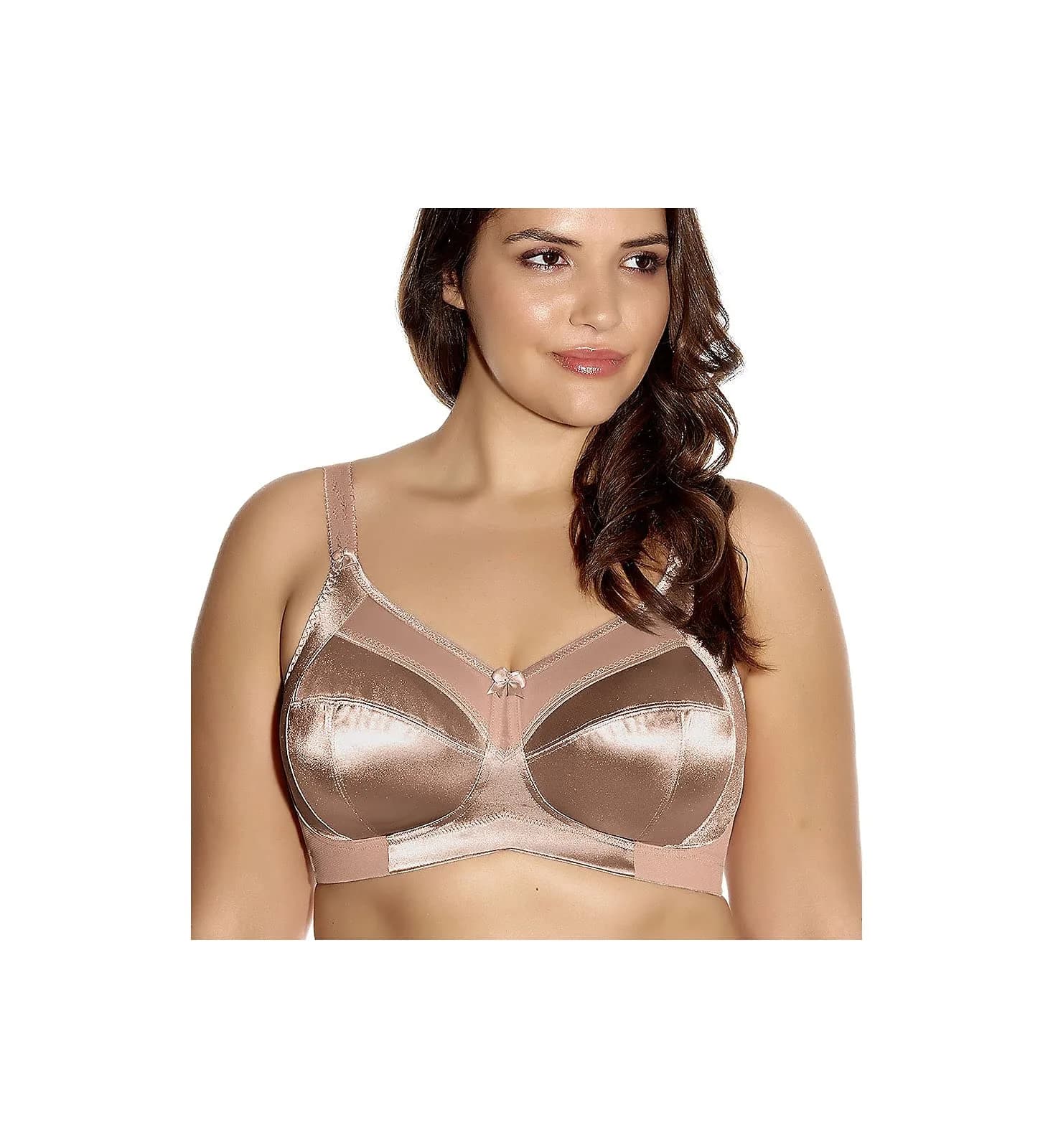 GODDESS Keira Non-Wired Comfort Bra | Soft Cup, Supportive Fit, Sheer Top, Fawn, 36DDD — Fawn