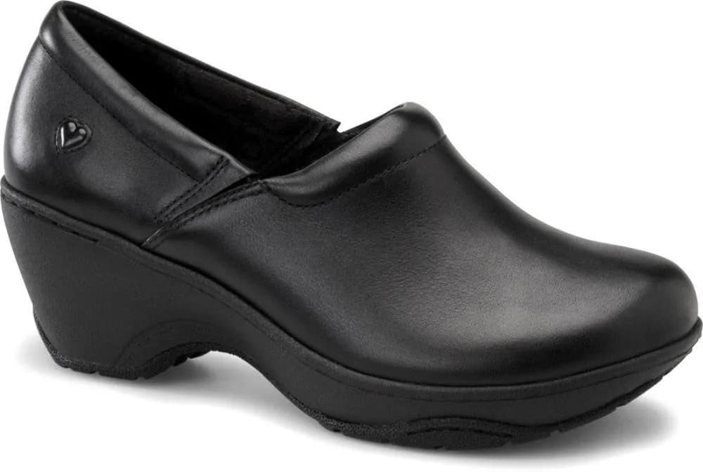 Nurse Mates Bryar Black 10 M | Slip-Resistant Work Shoe for Women — Black Leather
