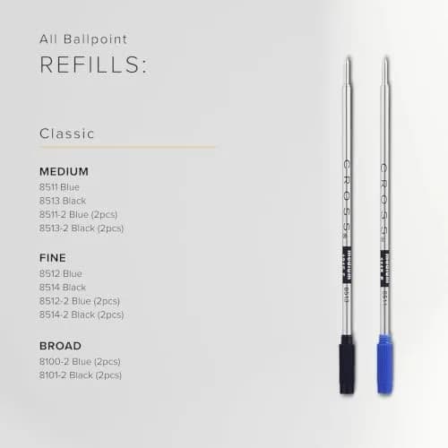 Cross Mini Ballpoint Pen Refill Black Medium Point | Precise, Fade-Resistant, Heirloom Quality thumbnail 7