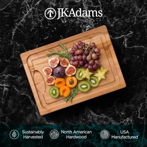 J.K. Adams Farmhouse Maple Carving Board with Juice Groove, 50.8cm x 35.5cm x 1.9cm | Premium Hardwood Craftsmanship for Everyday Use thumbnail 2