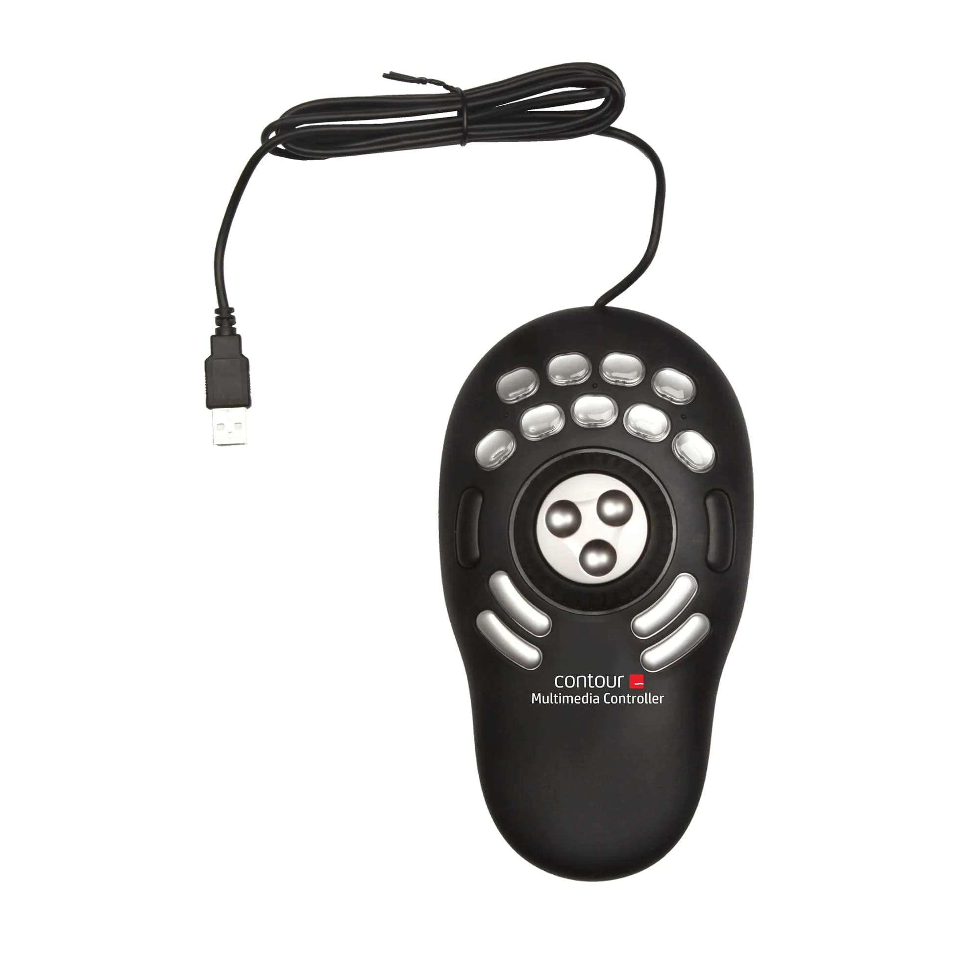 Contour ShuttlePRO v2 Multimedia Controller with Jog Wheel & 15 Programmable Buttons | Black, 13.1cm (5.16in) x 24.5cm (9.65in) x 5.2cm (2.05in) — Black