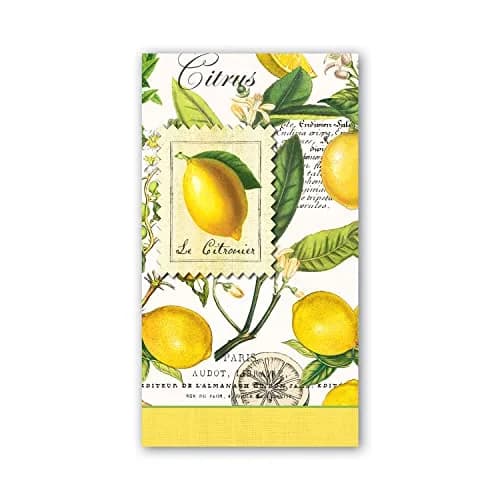 Michel Design Works Lemon Basil Hostess Napkins 20 cm (4.375 X 7.875 inches) | Triple-Ply Paper for Parties thumbnail 1
