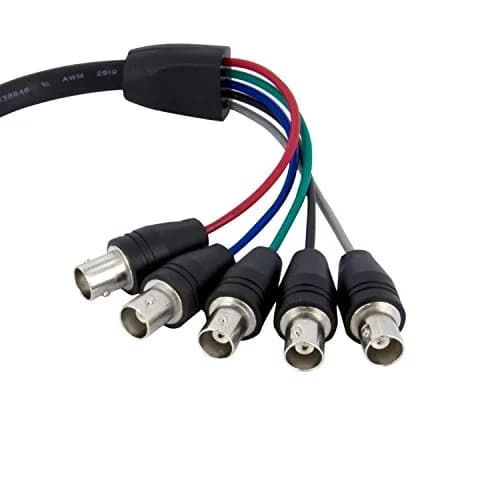 StarTech.com 1 ft (0.3 m) VGA to BNC Cable - HD15 VGA to 5 BNC Male/Female - Black thumbnail 1