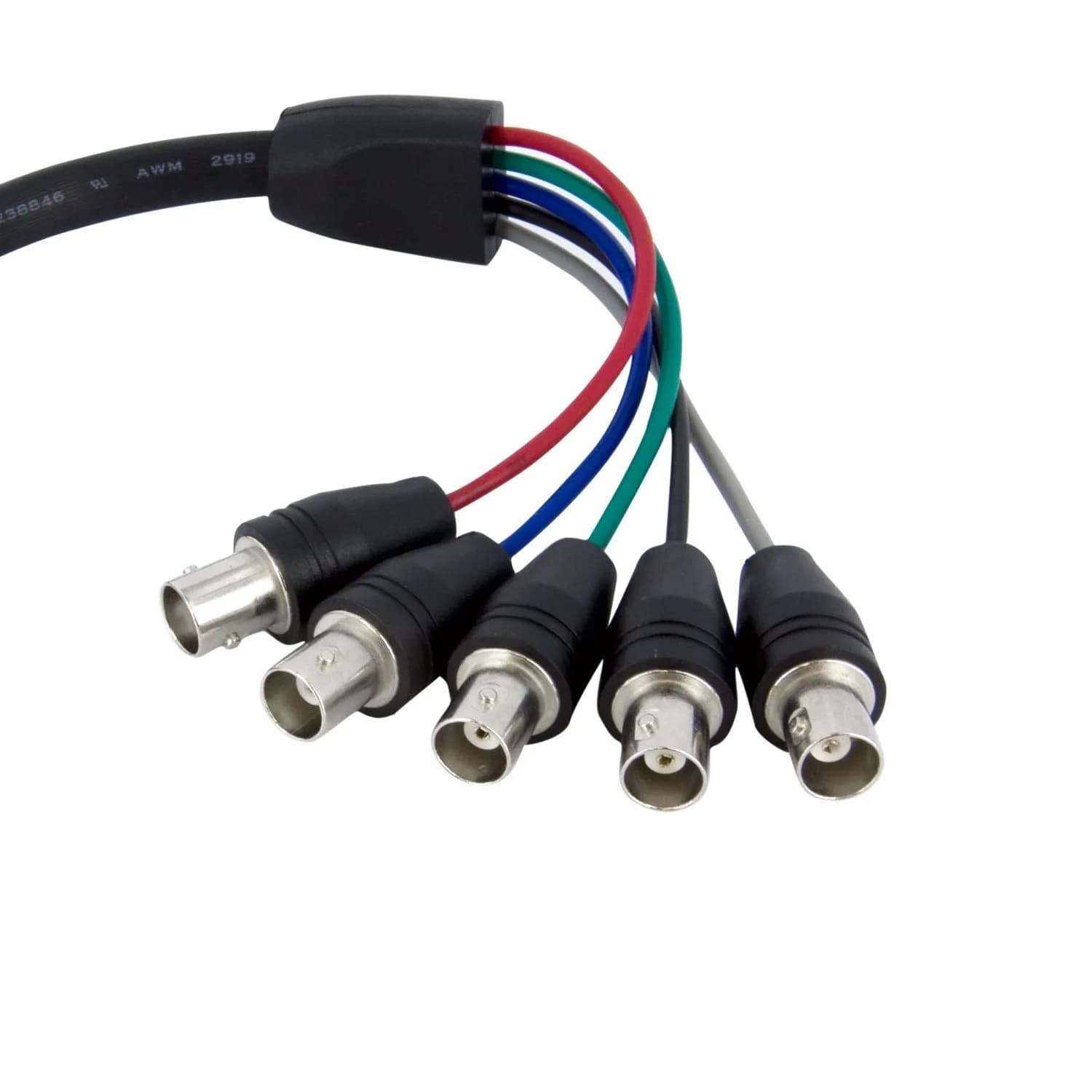 StarTech.com 1 ft (0.3 m) VGA to BNC Cable - HD15 VGA to 5 BNC Male/Female - Black — 1 Feet