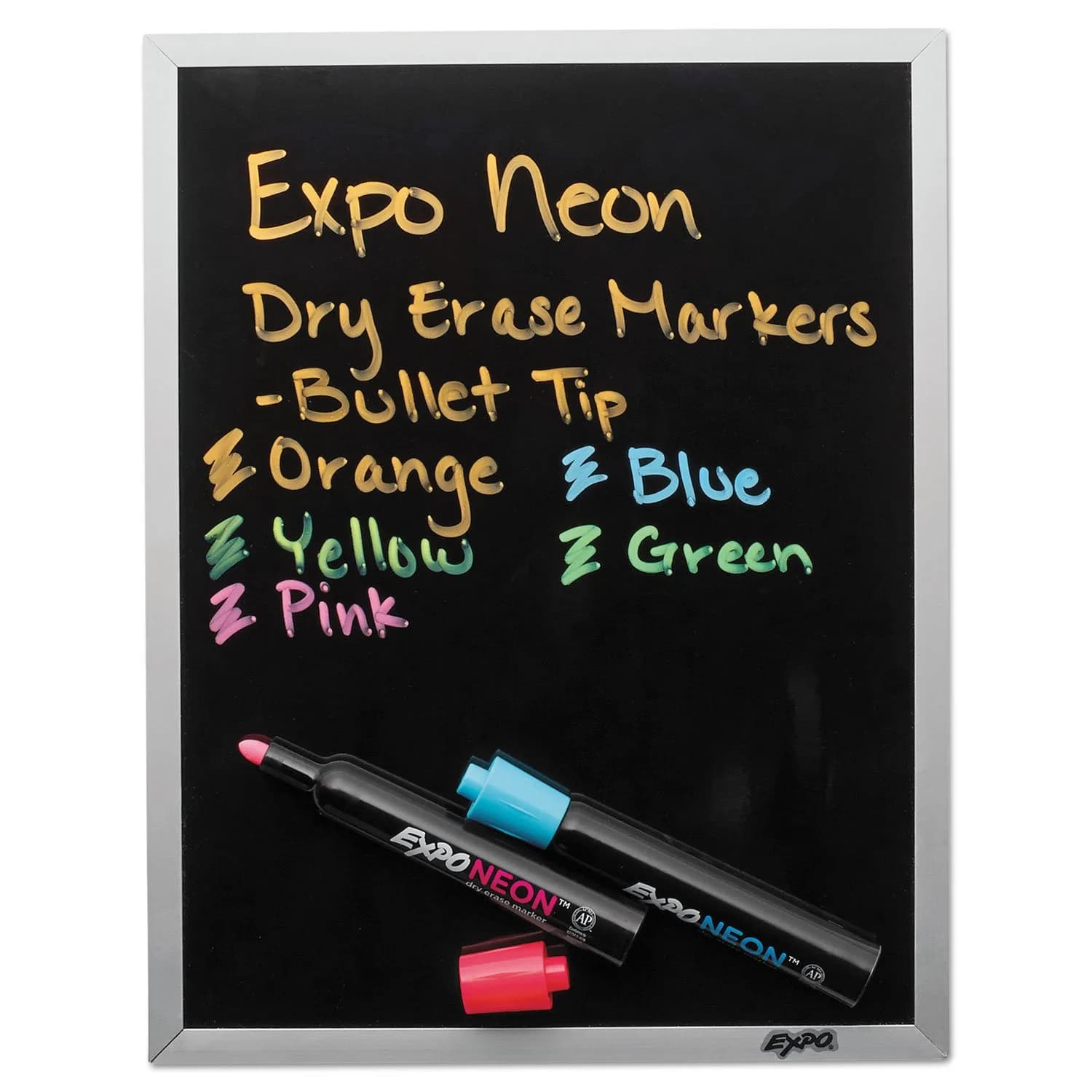 EXPO Neon Dry Erase Markers, Assorted Colors, Bullet Tip, 5 Count | Vibrant Ink for Whiteboards, Glass, Acrylic - view 3