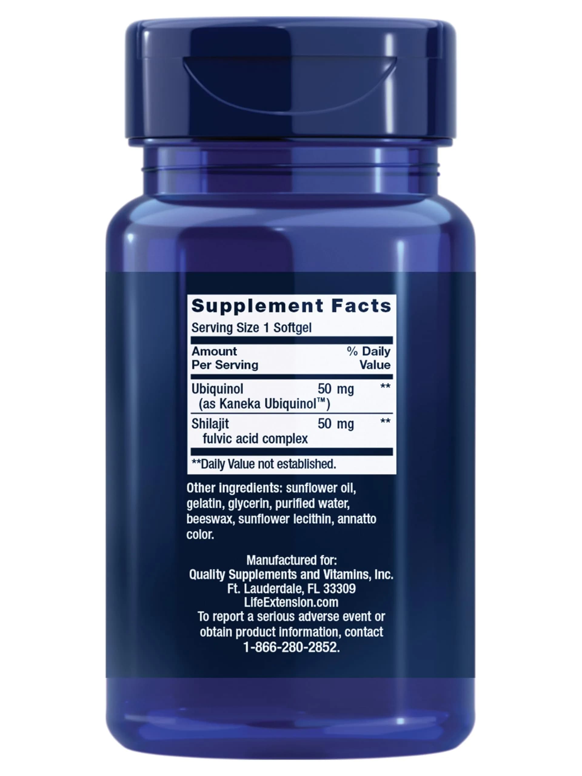 Life Extension Super Ubiquinol CoQ10 50 mg (30 Count) | Supports Heart Health & Energy with Shilajit - view 2