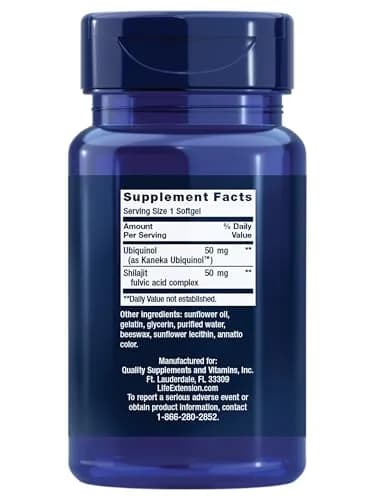 Life Extension Super Ubiquinol CoQ10 50 mg (30 Count) | Supports Heart Health & Energy with Shilajit thumbnail 2