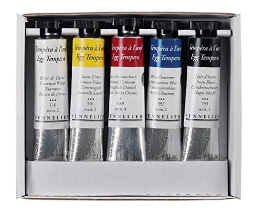Sennelier Egg Tempera Paint Set Assorted Colors 21ml Tubes | Traditional Renaissance Formulation thumbnail 2