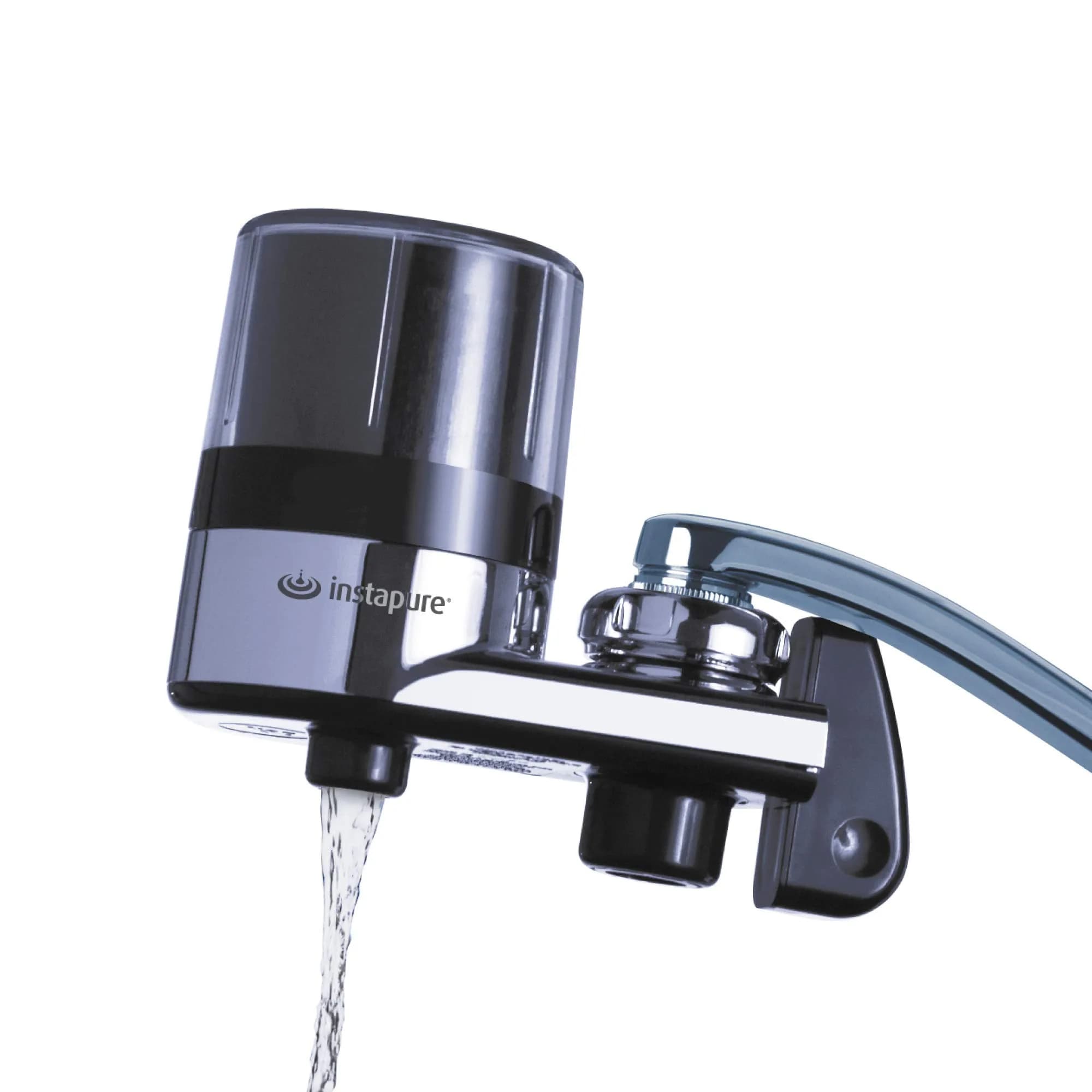 Instapure F2 Essentials Faucet Water Filter System, Chrome with Clear Cap, 7.89cm (3.11in) x 16.20cm (6.38in) x 19.20cm (7.56in) - main product image