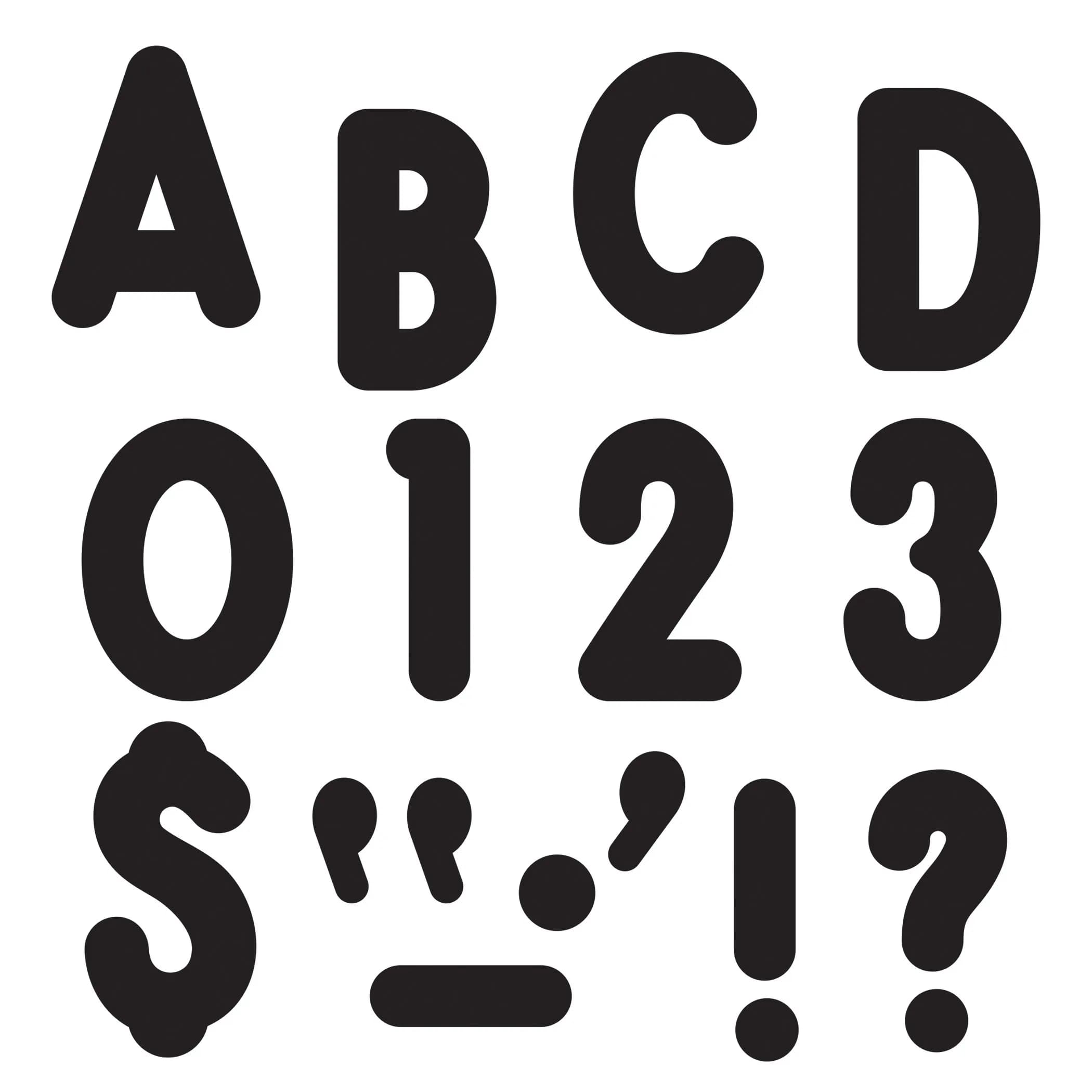 Trend Enterprises Black 7-Inch Uppercase Letters | 105-Piece Bulletin Board Decor Set - main product image
