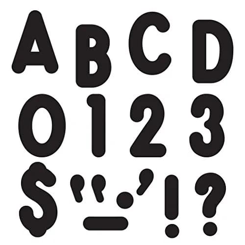 Trend Enterprises Black 7-Inch Uppercase Letters | 105-Piece Bulletin Board Decor Set thumbnail 1