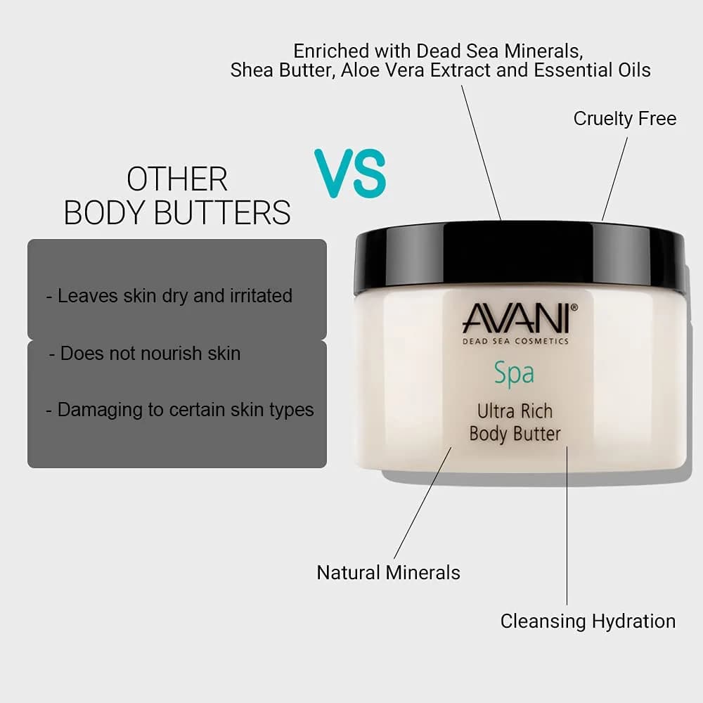 Avani Ultra Rich Body Butter Pear/Apple Fragrance 250ml (8.5 Fl Oz) | Dead Sea Minerals & Shea Butter for All Skin Types - view 3