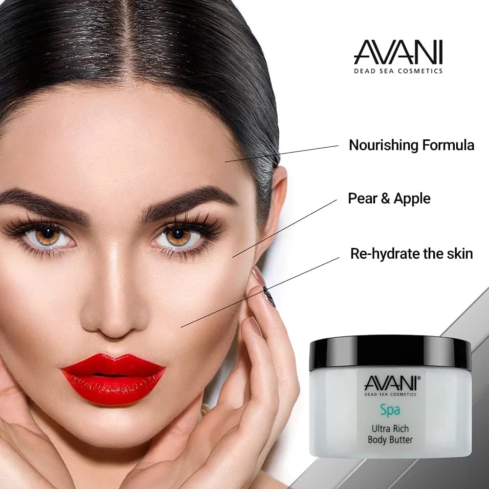 Avani Ultra Rich Body Butter Pear/Apple Fragrance 250ml (8.5 Fl Oz) | Dead Sea Minerals & Shea Butter for All Skin Types - view 4