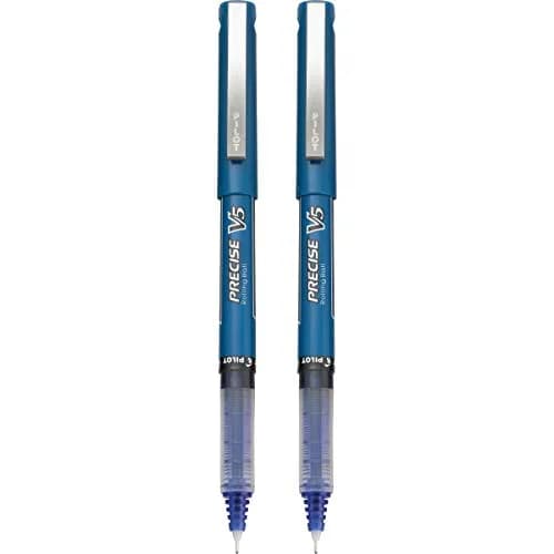 PILOT Precise V5 Stick Rolling Ball Pens, Extra Fine Point (0.5mm) Blue Ink, 2-Pack | Smooth Ink Flow for Students & Office thumbnail 3
