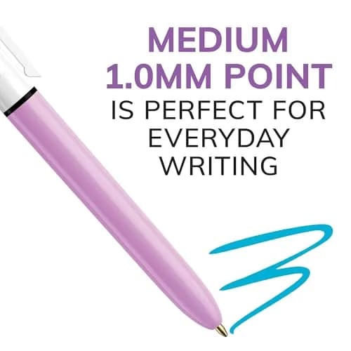 BIC 4 Color Fashion Retractable Ballpoint Pens, Assorted Ink, 2-Count | Smooth Writing for Students & Professionals thumbnail 4
