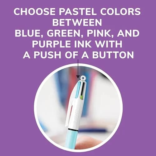 BIC 4 Color Fashion Retractable Ballpoint Pens, Assorted Ink, 2-Count | Smooth Writing for Students & Professionals thumbnail 5