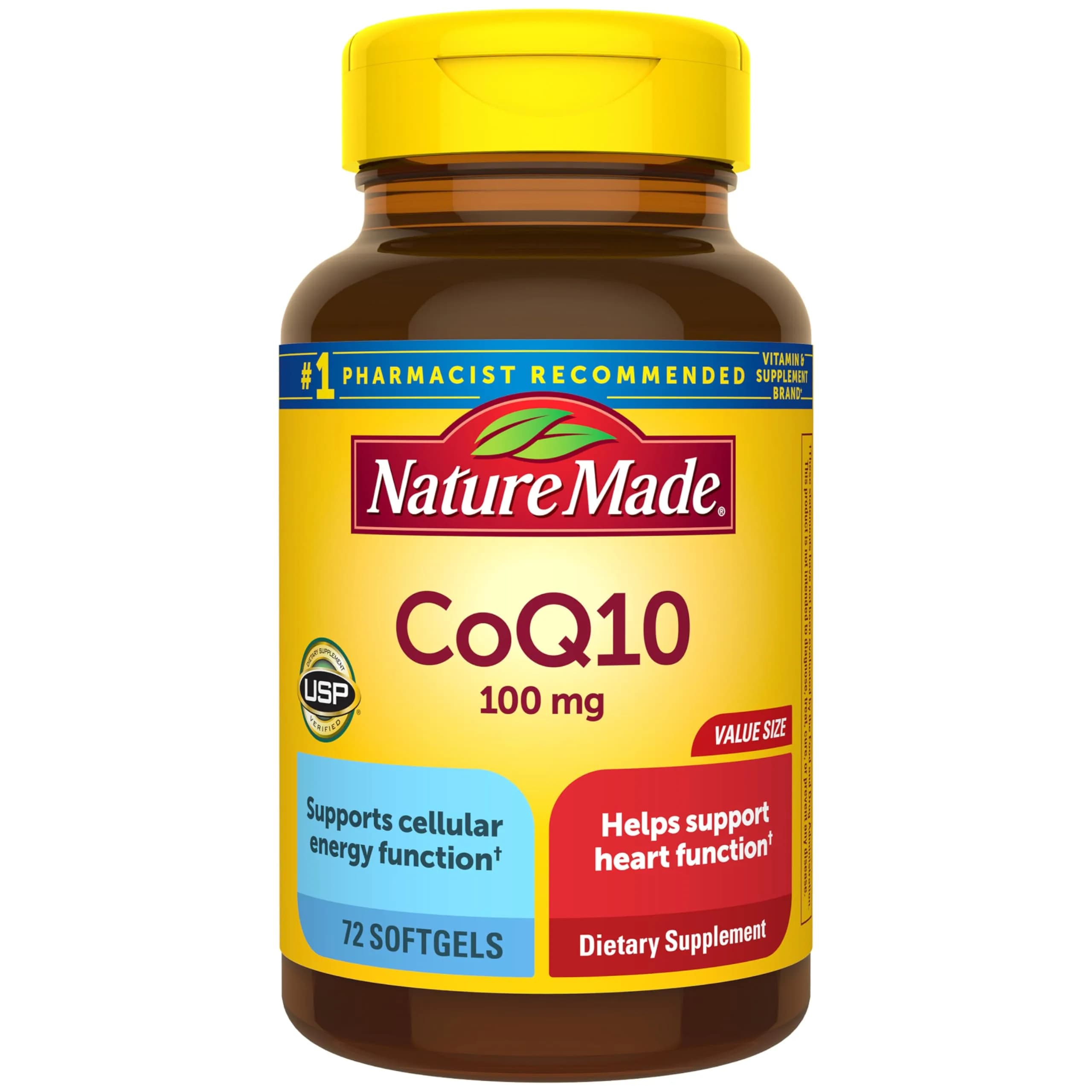Nature Made CoQ10 100mg Softgels | 72 Count (2.5 oz) | Heart Health & Antioxidant Support - main product image