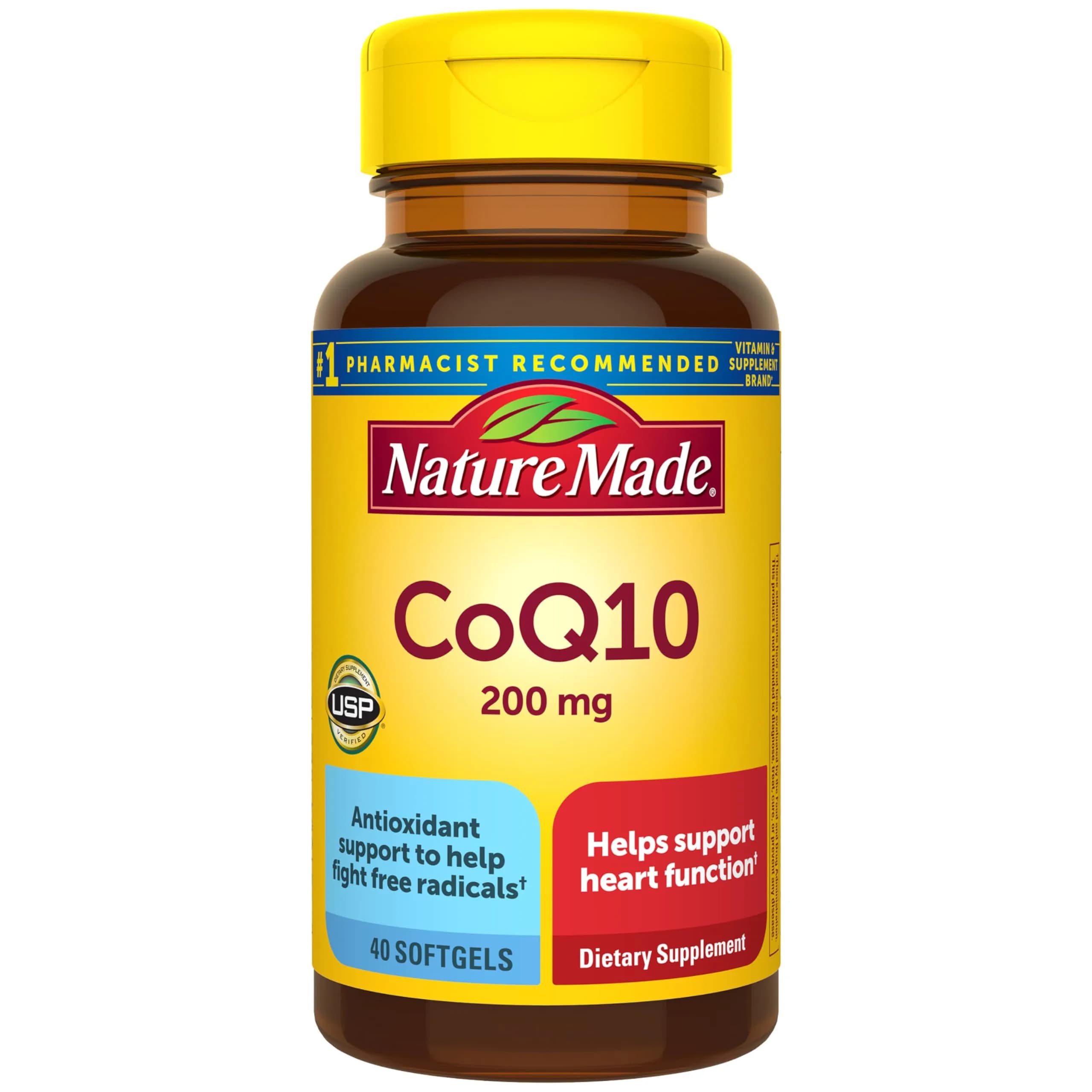Nature Made CoQ10 200mg Softgels | Heart & Cellular Energy Support, 40 Softgels — Softgel