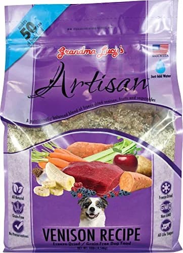 Grandma Lucy's Artisan Dog Food, Grain Free & Freeze-Dried Venison 10Lb | Natural, All Life Stages thumbnail 1