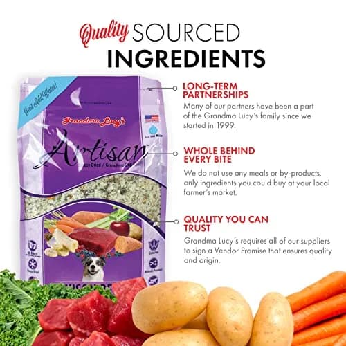Grandma Lucy's Artisan Dog Food, Grain Free & Freeze-Dried Venison 10Lb | Natural, All Life Stages thumbnail 4