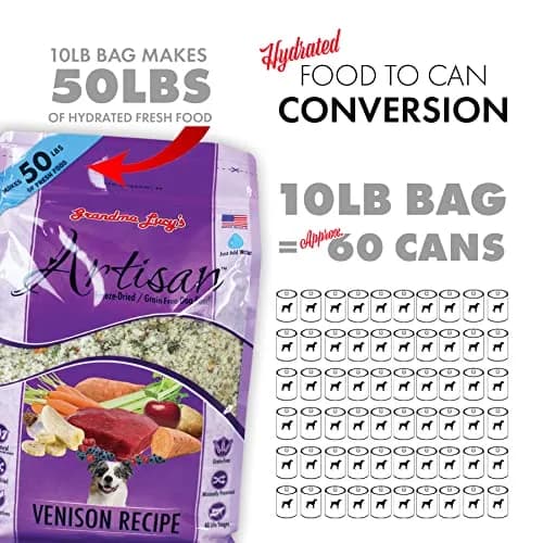 Grandma Lucy's Artisan Dog Food, Grain Free & Freeze-Dried Venison 10Lb | Natural, All Life Stages thumbnail 5