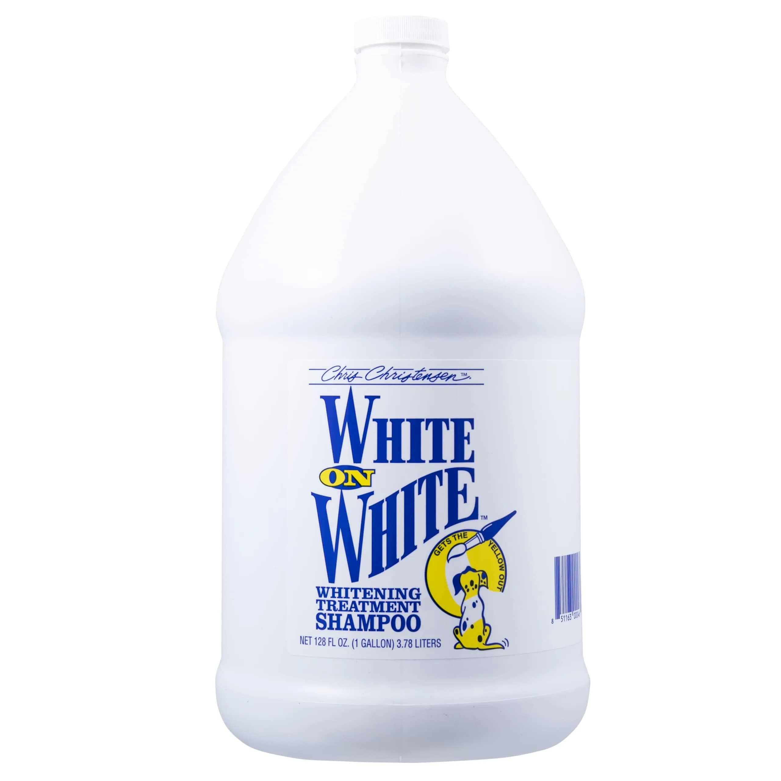 Chris Christensen White on White Whitening Dog Shampoo 473ml (16 fl oz) | Optic Intensifying Treatment for All Coats — 1 Gallon