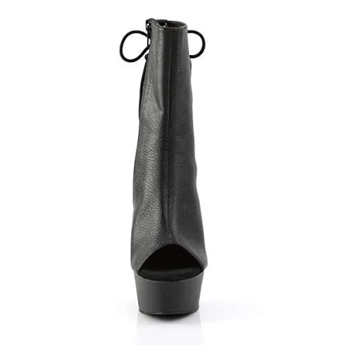Pleaser Delight-1018 Boot, Black Polyurethane, Size 10 M US | 6" Heel & 1¾" Platform for Edgy Style thumbnail 2