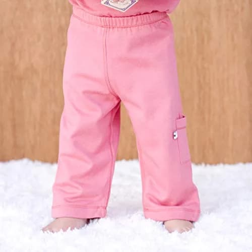 Babysoy Baby Girls' Soft Cozy Pants - Blossom - 0-3 Months | Ultra-Soft, Recycled Fabric for Sensitive Skin thumbnail 4