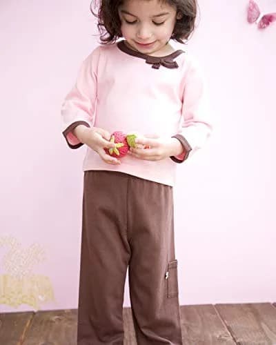 Babysoy Baby Girls' Soft Cozy Pants - Petal - 0-3 Months | Ultra-Soft Recycled Fabric for Sensitive Skin thumbnail 3