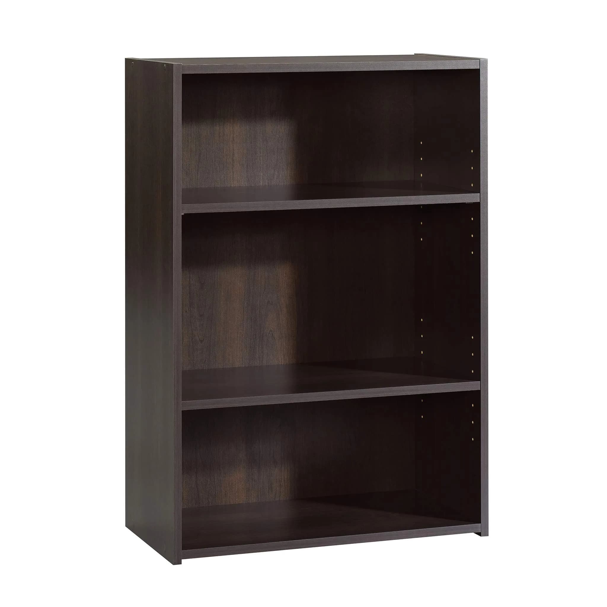 Sauder Beginnings 3-Shelf Bookcase in Med Wood Finish | Adjustable Shelves & Stylish Design — Cinnamon Cherry