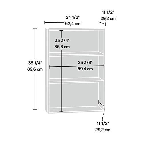 Sauder Beginnings 3-Shelf Bookcase in Med Wood Finish | Adjustable Shelves & Stylish Design thumbnail 3