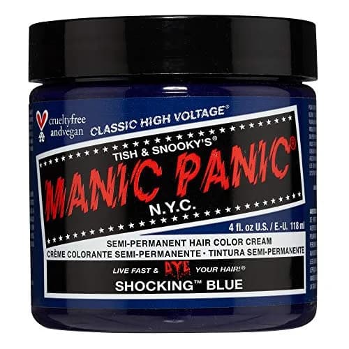 MANIC PANIC Classic Shocking Blue Semi Permanent Hair Color 4oz | Vibrant, Long-Lasting Blue for Women & Men thumbnail 1