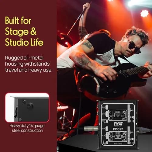 Pyle-Pro PDC22 Passive DI Box | 1/4 Inch Input to XLR Output Hum Eliminator with Attenuator thumbnail 4