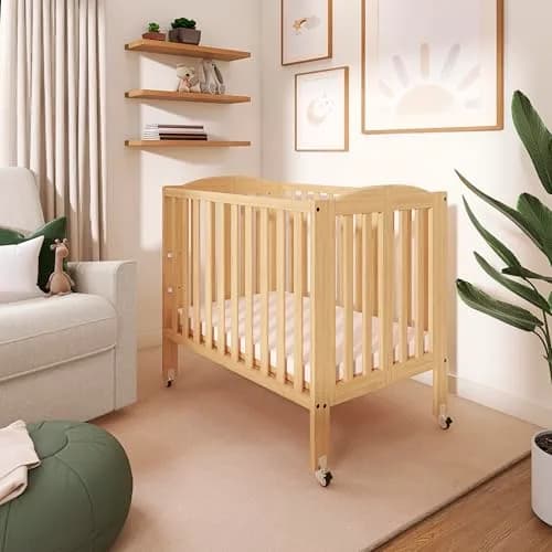 Dream On Me 3-in-1 Portable Folding Crib in Natural | Safe, Stylish & GREENGUARD Gold Certified thumbnail 8