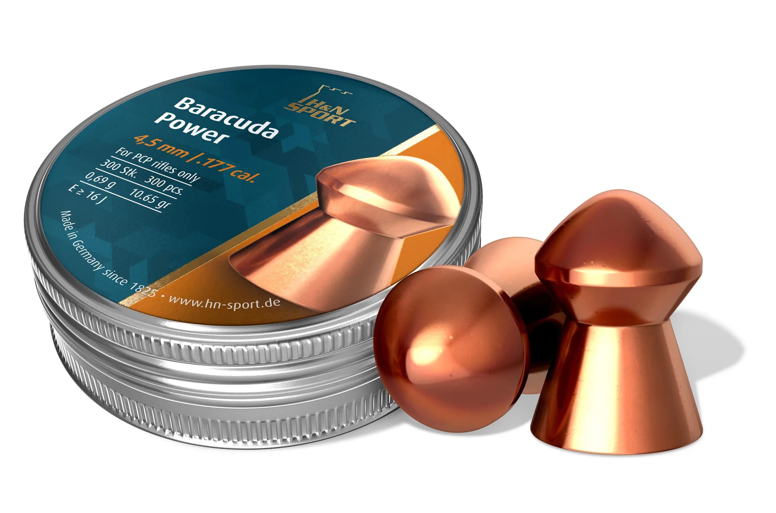 H&N Sport Baracuda Power Domed Airgun Pellets .177 Caliber 10.65 Grains | Heavyweight for Hunting & Target