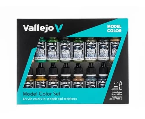 Vallejo German Camouflage WWII Acrylic Paint Set | Model Color | High Pigmentation Colors | 16 Bottles x 18 ml thumbnail 1