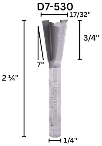 Whiteside Router Bits D7-530 Dovetail Bit 17.46 mm (0.6875 in) Cutting Diameter | Carbide-Tipped for Woodworking thumbnail 2