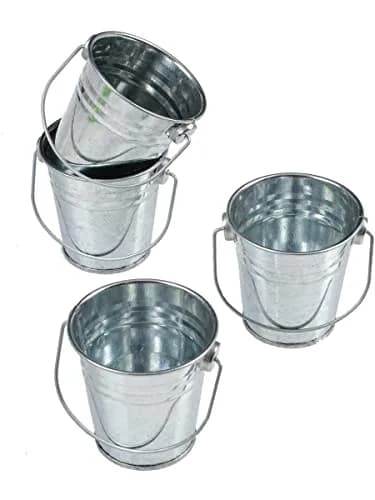 U. S. Toy Mini Metal Buckets Pack of 12 | Kids & Party Use, 2.5” Small Handle Buckets thumbnail 1