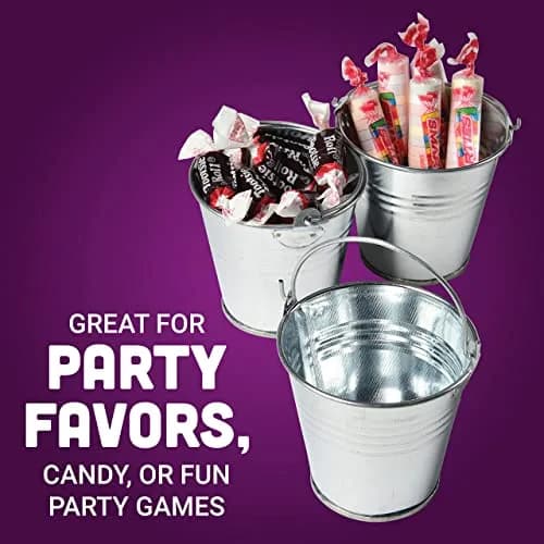 U. S. Toy Mini Metal Buckets Pack of 12 | Kids & Party Use, 2.5” Small Handle Buckets thumbnail 4