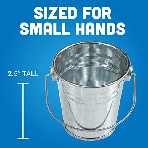 U. S. Toy Mini Metal Buckets Pack of 12 | Kids & Party Use, 2.5” Small Handle Buckets thumbnail 3