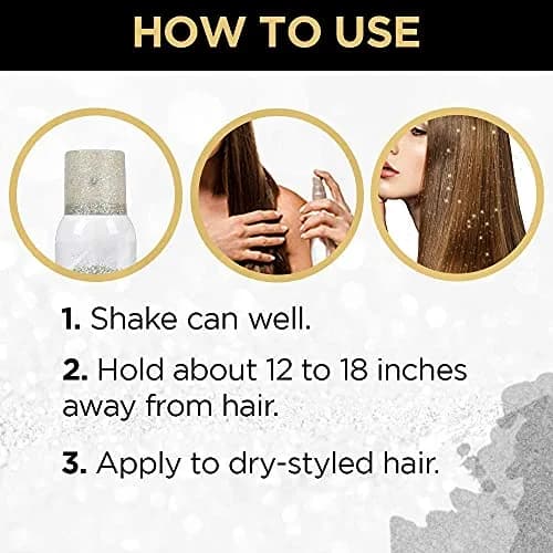 Jerome Russell Punky Colour Glitter Spray Gold/Silver | Shimmery Hair & Body Glitter, 3.5 oz thumbnail 6