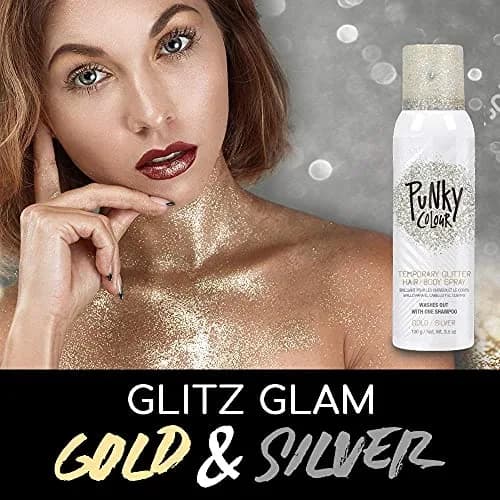 Jerome Russell Punky Colour Glitter Spray Gold/Silver | Shimmery Hair & Body Glitter, 3.5 oz thumbnail 3