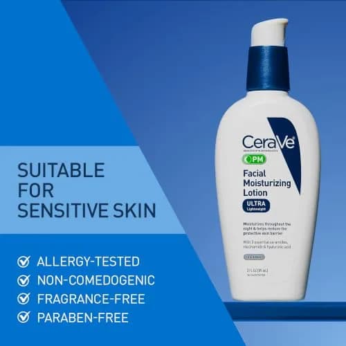 CeraVe PM Facial Moisturizing Lotion, 89ml (3 Fl Oz) | Dermatologist-Developed Night Cream for All Skin Types thumbnail 5