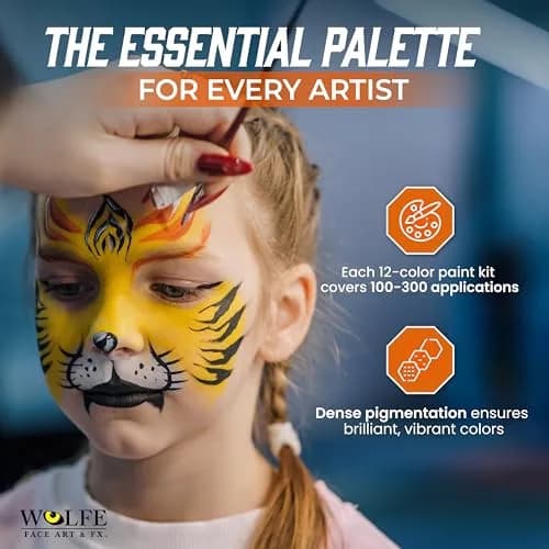 Wolfe FX 12-Color Makeup Palette - Face & Body Paint Kit Essentials | Vibrant, Long-Lasting, Skin-Safe thumbnail 4