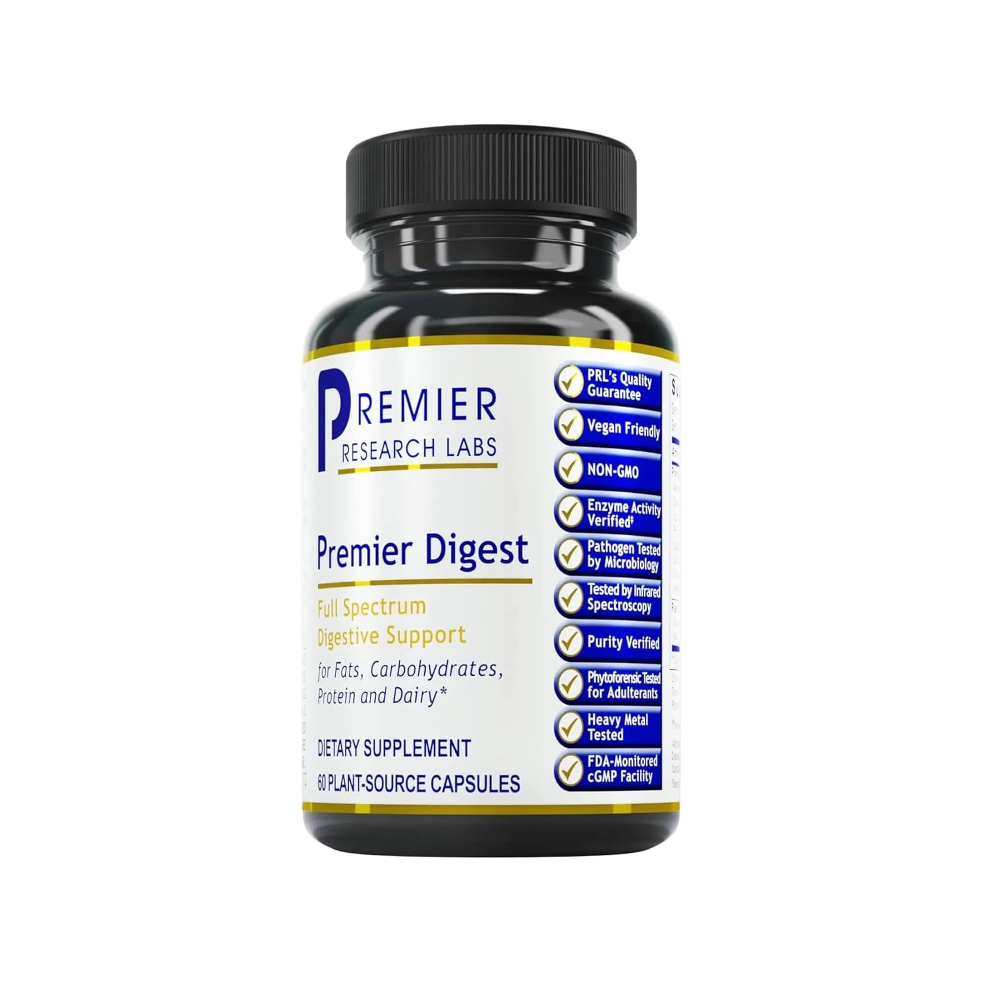 Premier Research Labs Premier Digest 60 Plant-Sourced Capsules | Supports Full Spectrum Digestion
