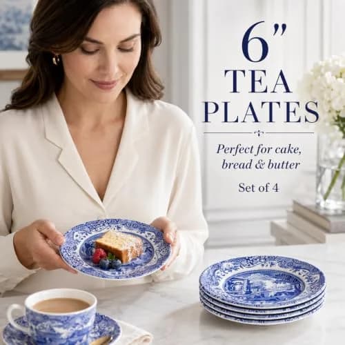 Spode Blue Italian Bread and Butter Plate Set of 4 | 16.5 cm (6.5 Inch) Fine Earthenware thumbnail 2